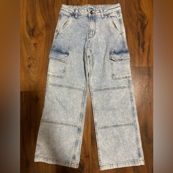 art class Other - Art Class Girls’ Mid Rise Wide Leg Cargo Jeans - Light Wash 10